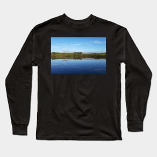 Trees and Blue Sky Reflections in Water Long Sleeve T-Shirt